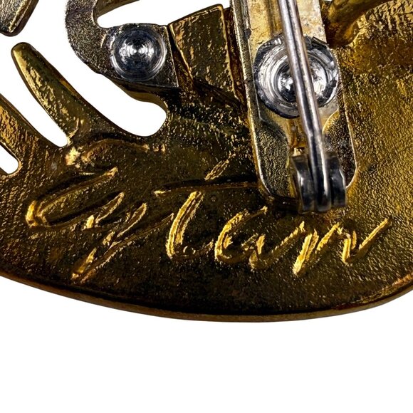 Unknown Gender Metal Gold Tone & Silver Tone Dual Bird Brooch Signed By Artist - Picture 4 of 6